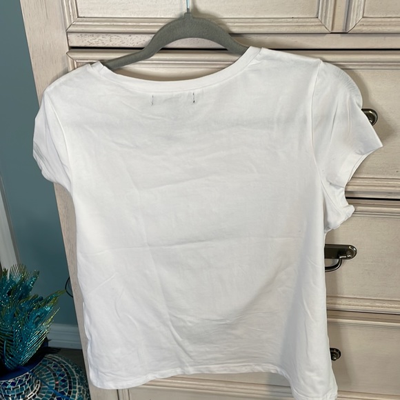Cute white canvas always flawless embellishment t shirt nwt - Picture 5 of 6